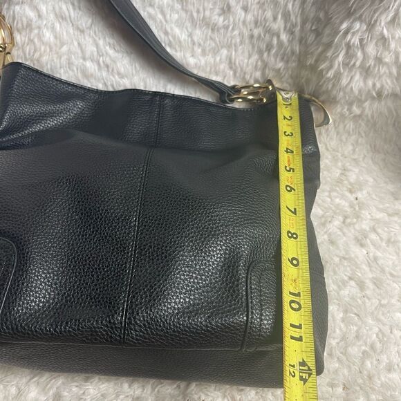 Dasein synthetic leather Black hobo shoulder bag with Bold gold tone hardwares - Picture 12 of 14